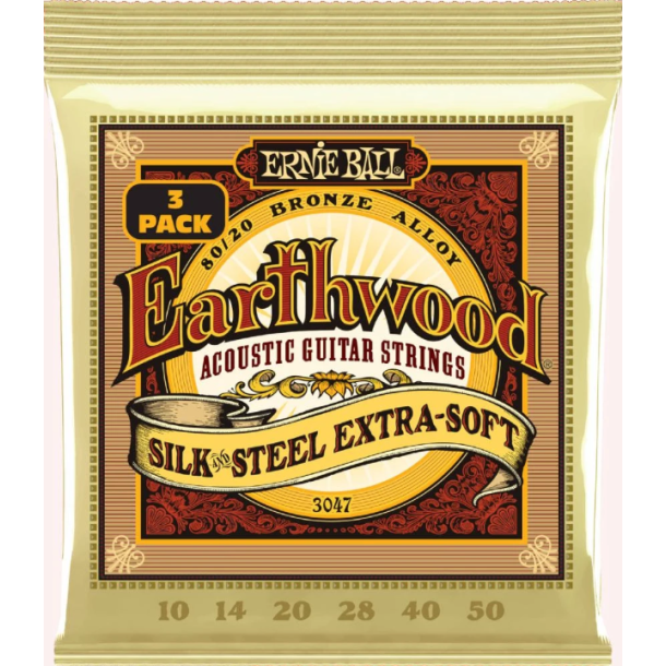 Ernie Ball 3047 Earthwood Silk &amp; Steel Extra Soft - 3-pack